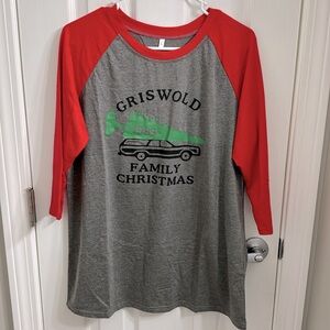 Brand new holiday 3/4 sleeve length women’s T-shirt. size large.